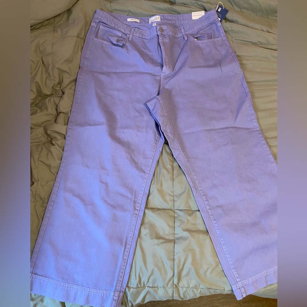 Purple wide leg high rise jeans 22